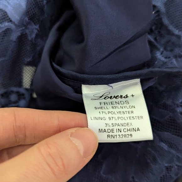 Lovers+Friend - Night Bloom Top in Bright Navy, size XXS - Picture 4 of 4